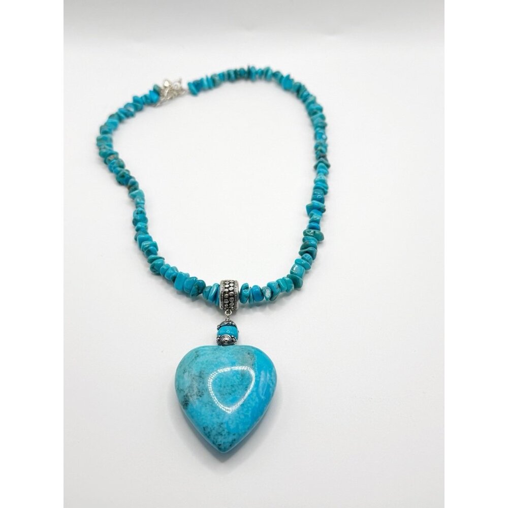 Jay King DTR Mine Finds 925 Turquoise & Heart Pendant 18"-21"Adj Inch‎ Necklace